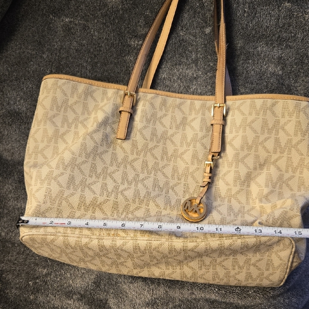 Michael Kors Beige Monogram Tote - Picture 12 of 13